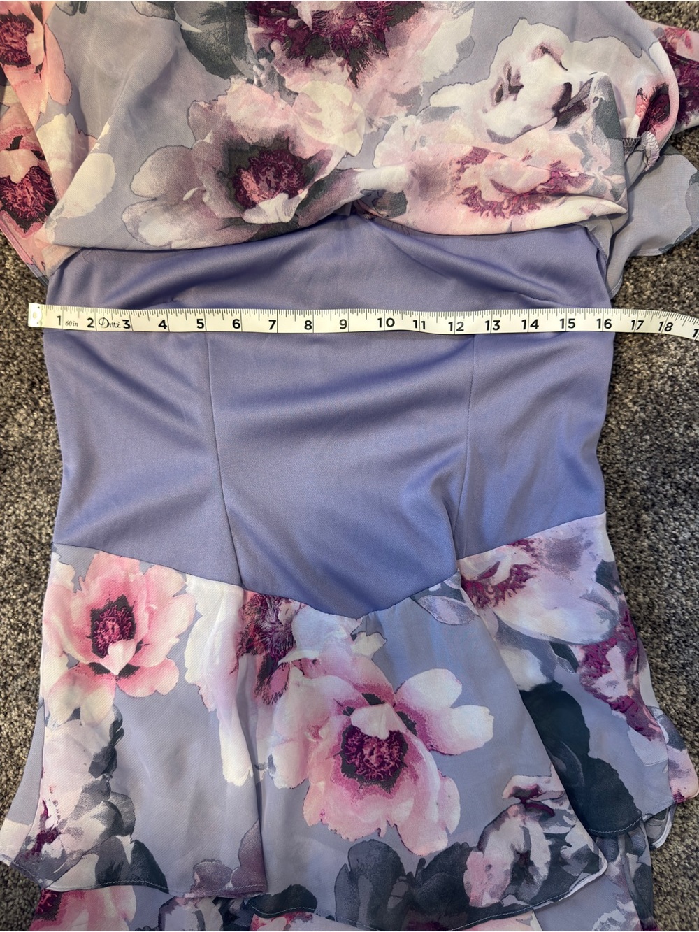 SLNY Floral Chiffon Tiered Dress Size 10 Lavender Pink - Picture 8 of 11